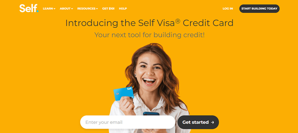 Self Visa card homepage