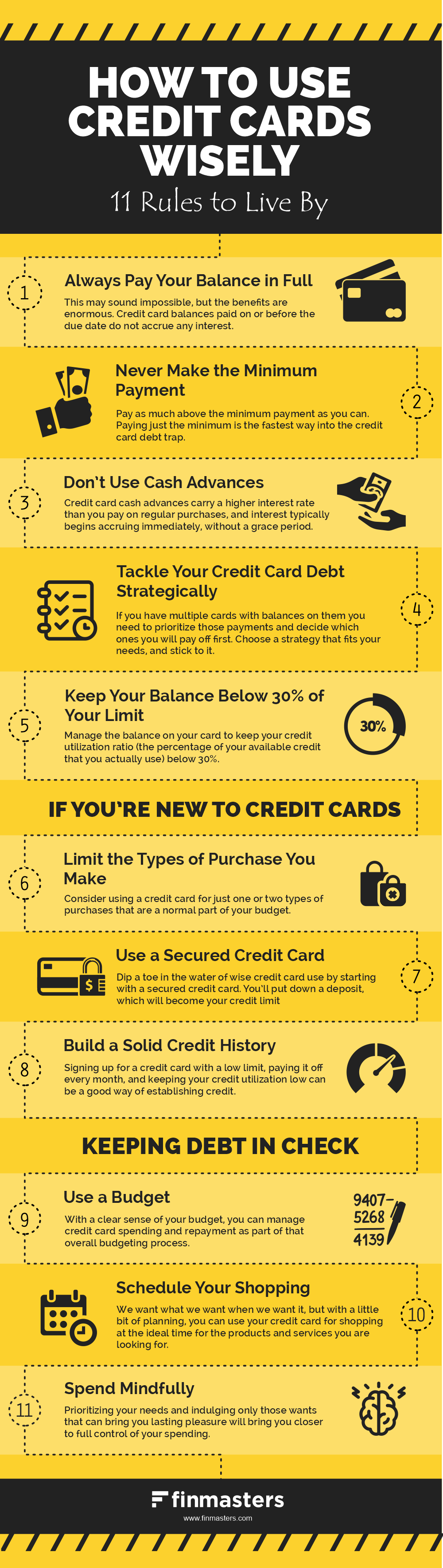 How to use credit cards wisely infographic