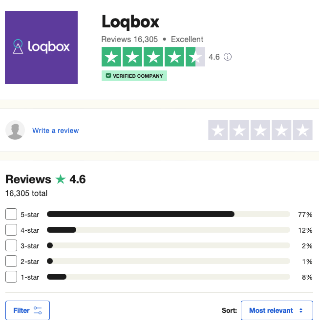LOQBOX trustpilot review